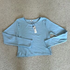 NWT Garage Blue Long Sleeve Crop top